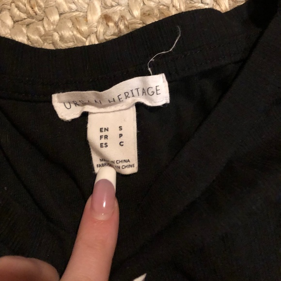 Black cropped long sleeve top - Picture 2 of 2